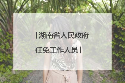 湖南省人民政府任免工作人员