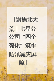 聚焦北大荒｜七星分公司“四个强化”筑牢防汛减灾屏障