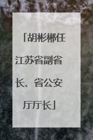 胡彬郴任江苏省副省长、省公安厅厅长