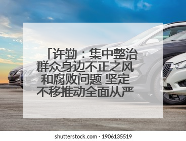许勤：集中整治群众身边不正之风和腐败问题 坚定不移推动全面从严治党向基层延伸