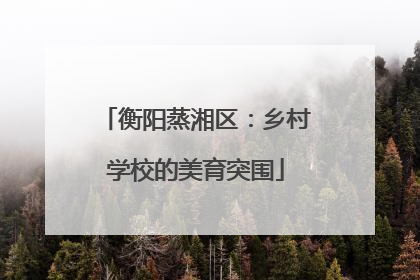 衡阳蒸湘区：乡村学校的美育突围