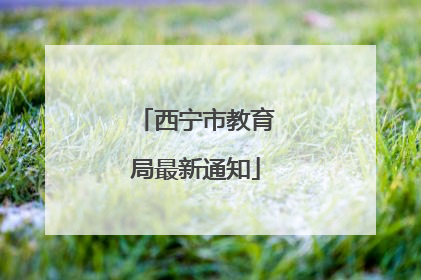 西宁市教育局最新通知