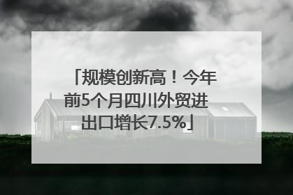 规模创新高！今年前5个月四川外贸进出口增长7.5%