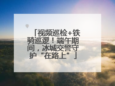 视频巡检+铁骑巡逻！端午期间，冰城交警守护“在路上”
