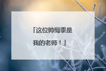 这位帅蜀黍是我的老师！