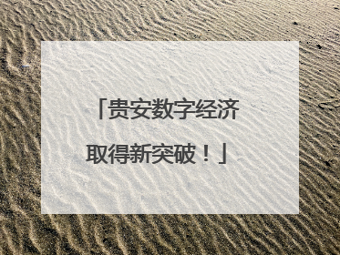 贵安数字经济取得新突破！