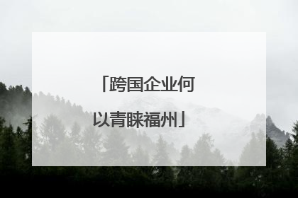 跨国企业何以青睐福州