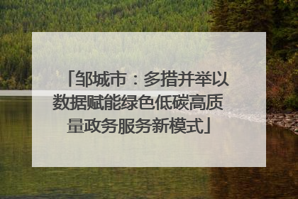 邹城市：多措并举以数据赋能绿色低碳高质量政务服务新模式