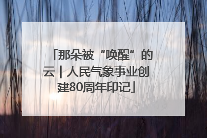 那朵被“唤醒”的云｜人民气象事业创建80周年印记