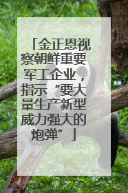 金正恩视察朝鲜重要军工企业，指示“要大量生产新型威力强大的炮弹”