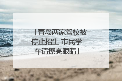 青岛两家驾校被停止招生 市民学车请擦亮眼睛