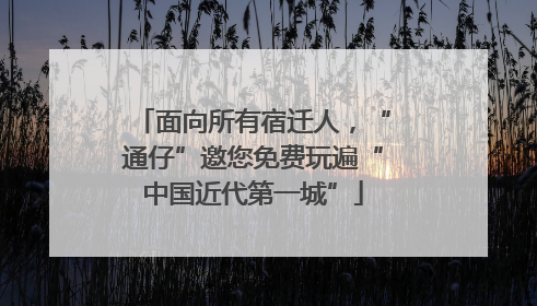 面向所有宿迁人，“通仔”邀您免费玩遍“中国近代第一城”