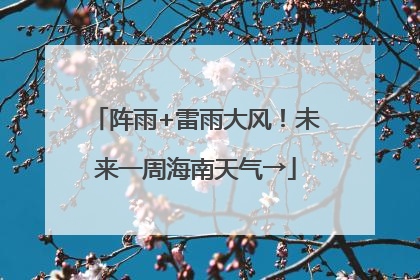 阵雨+雷雨大风！未来一周海南天气→