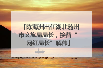陈海洲出任湖北随州市文旅局局长，接替“网红局长”解伟