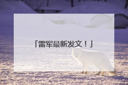雷军最新发文！