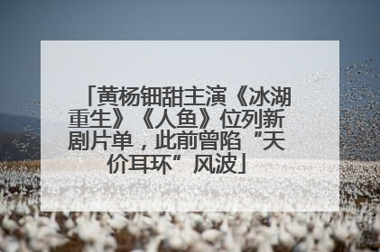黄杨钿甜主演《冰湖重生》《人鱼》位列新剧片单，此前曾陷“天价耳环”风波