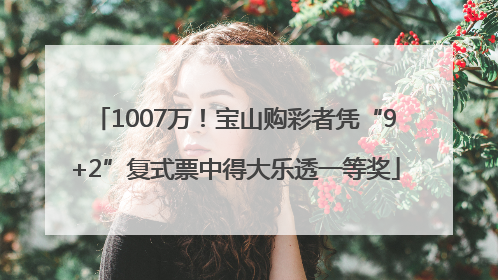 1007万！宝山购彩者凭“9+2”复式票中得大乐透一等奖