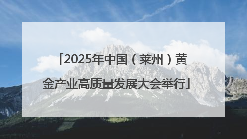 2025年中国（莱州）黄金产业高质量发展大会举行