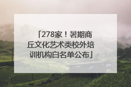 278家！暑期商丘文化艺术类校外培训机构白名单公布