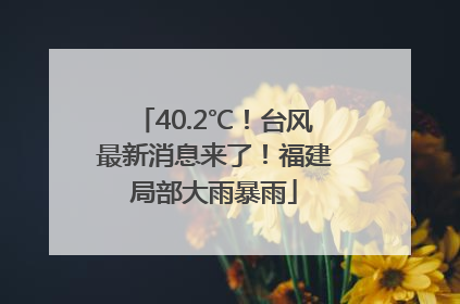 40.2℃！台风最新消息来了！福建局部大雨暴雨